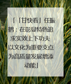 「甘快看」任振鹤：在彰显特色追求实效上下功夫 以文化为重要支点为高质量发展增添动能