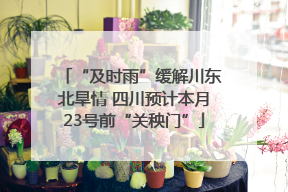 “及时雨”缓解川东北旱情 四川预计本月23号前“关秧门”