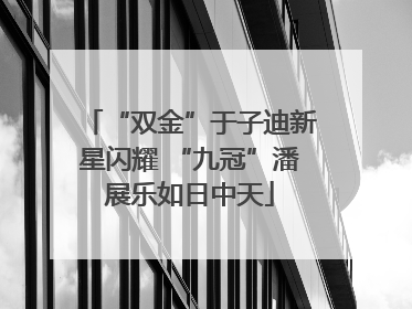 “双金”于子迪新星闪耀 “九冠”潘展乐如日中天