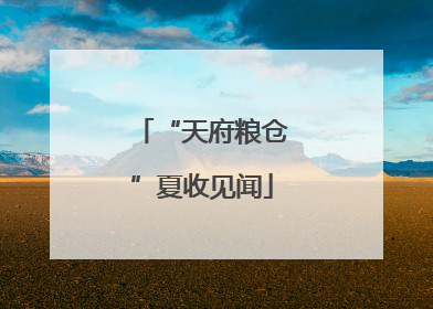“天府粮仓”夏收见闻