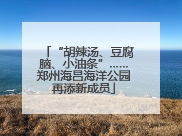 “胡辣汤、豆腐脑、小油条”……郑州海昌海洋公园再添新成员