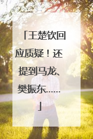 王楚钦回应质疑！还提到马龙、樊振东……