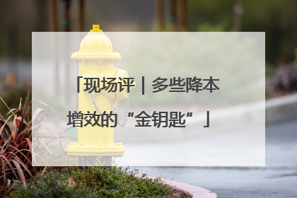 现场评｜多些降本增效的“金钥匙”
