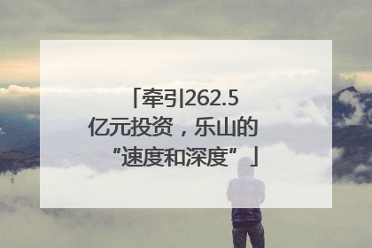 牵引262.5亿元投资，乐山的“速度和深度”