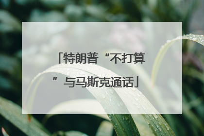 特朗普“不打算”与马斯克通话