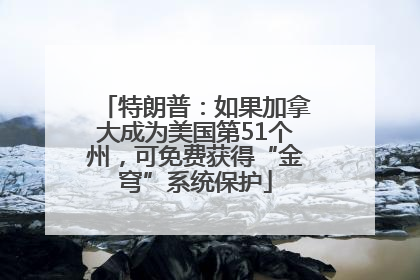 特朗普：如果加拿大成为美国第51个州，可免费获得“金穹”系统保护