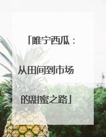睢宁西瓜：从田间到市场的甜蜜之路
