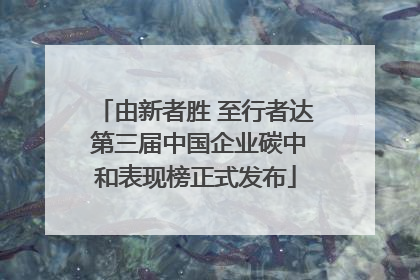 由新者胜 至行者达 第三届中国企业碳中和表现榜正式发布