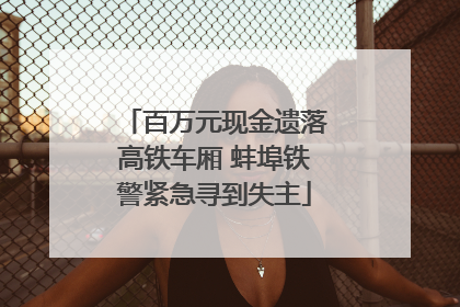 百万元现金遗落高铁车厢 蚌埠铁警紧急寻到失主