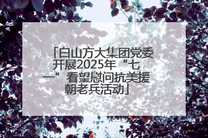 白山方大集团党委开展2025年“七一”看望慰问抗美援朝老兵活动