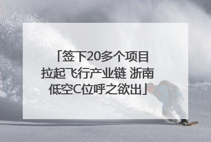 签下20多个项目 拉起飞行产业链 浙南低空C位呼之欲出