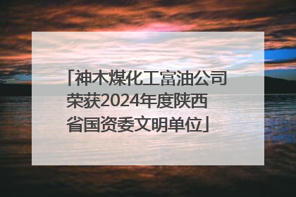 神木煤化工富油公司荣获2024年度陕西省国资委文明单位