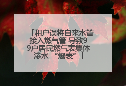 租户误将自来水管接入燃气管 导致99户居民燃气表集体渗水 “爆表”