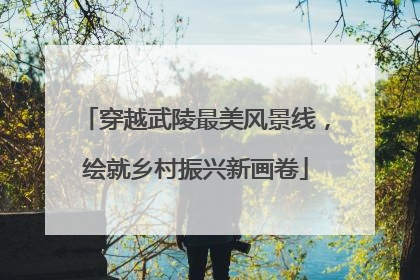 穿越武陵最美风景线，绘就乡村振兴新画卷
