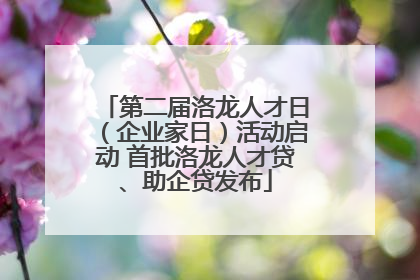 第二届洛龙人才日（企业家日）活动启动 首批洛龙人才贷、助企贷发布