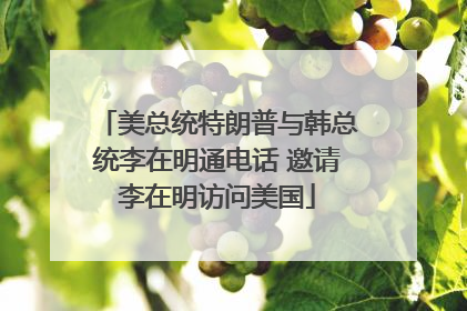 美总统特朗普与韩总统李在明通电话 邀请李在明访问美国