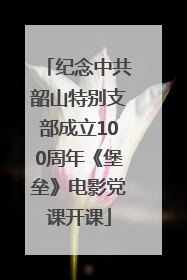 纪念中共韶山特别支部成立100周年《堡垒》电影党课开课