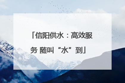 信阳供水：高效服务 随叫“水”到
