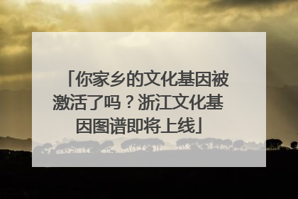 你家乡的文化基因被激活了吗？浙江文化基因图谱即将上线