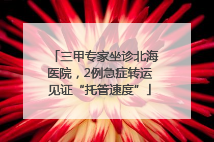 三甲专家坐诊北海医院，2例急症转运见证“托管速度”