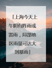 上海今天上午阴有阵雨或雷雨，局部地区雨量可达大到暴雨