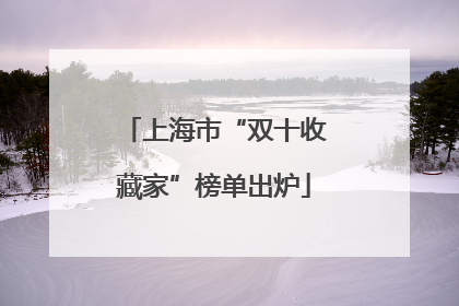 上海市“双十收藏家”榜单出炉
