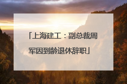 上海建工：副总裁周军因到龄退休辞职
