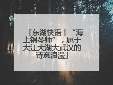 东湖快语丨“海上钢琴师”，属于大江大湖大武汉的诗意浪漫