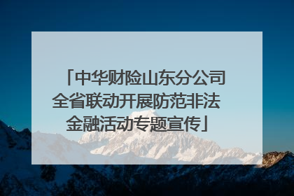 中华财险山东分公司全省联动开展防范非法金融活动专题宣传