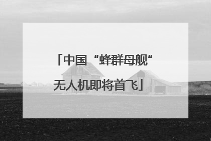 中国“蜂群母舰”无人机即将首飞
