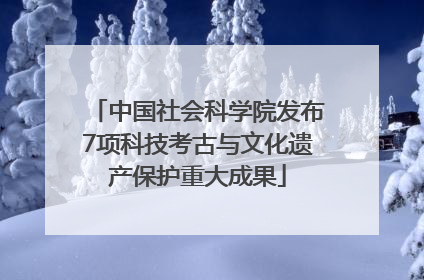 中国社会科学院发布7项科技考古与文化遗产保护重大成果