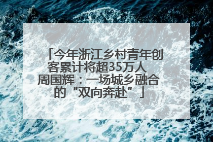 今年浙江乡村青年创客累计将超35万人 周国辉：一场城乡融合的“双向奔赴”