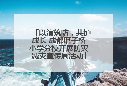 以演筑防，共护成长 成都磨子桥小学分校开展防灾减灾宣传周活动
