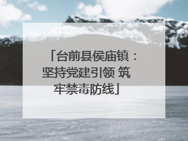 台前县侯庙镇：坚持党建引领 筑牢禁毒防线