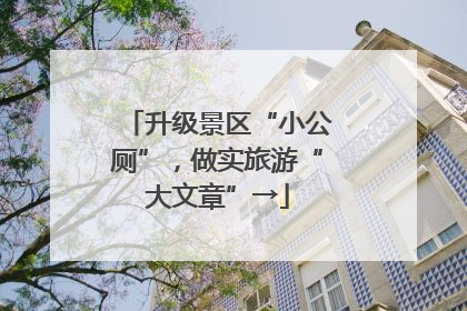 升级景区“小公厕”，做实旅游“大文章”→