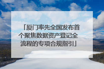 厦门率先全国发布首个聚焦数据资产登记全流程的专项合规指引