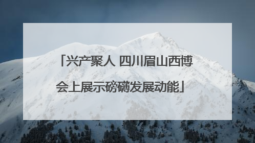 兴产聚人 四川眉山西博会上展示磅礴发展动能