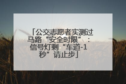 公交志愿者实测过马路“安全时限”：信号灯剩“车道-1秒”请止步
