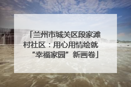 兰州市城关区段家滩村社区：用心用情绘就“幸福家园”新画卷