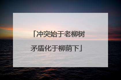 冲突始于老柳树 矛盾化于柳荫下
