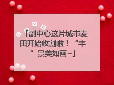 副中心这片城市麦田开始收割啦！“丰”景美如画~