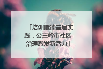 培训赋能基层实践，公主岭市社区治理激发新活力