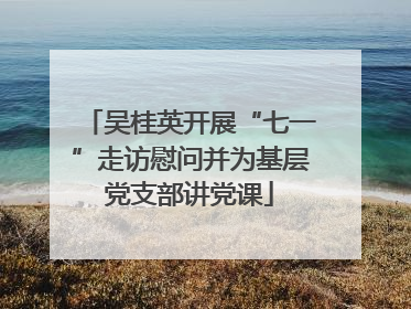 吴桂英开展“七一”走访慰问并为基层党支部讲党课