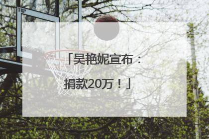 吴艳妮宣布：捐款20万！