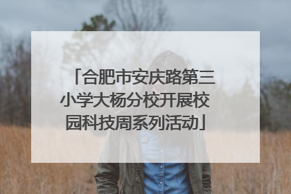 合肥市安庆路第三小学大杨分校开展校园科技周系列活动