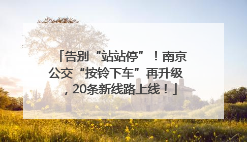 告别“站站停”！南京公交“按铃下车”再升级，20条新线路上线！