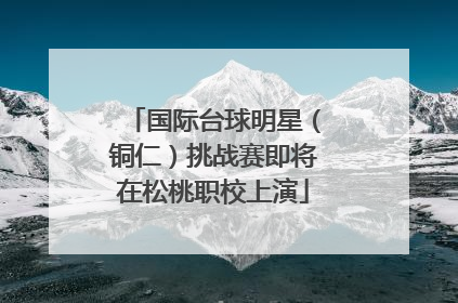 国际台球明星（铜仁）挑战赛即将在松桃职校上演
