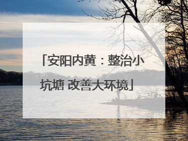 安阳内黄：整治小坑塘 改善大环境