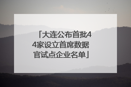 大连公布首批44家设立首席数据官试点企业名单