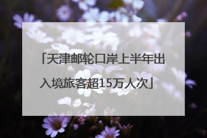 天津邮轮口岸上半年出入境旅客超15万人次